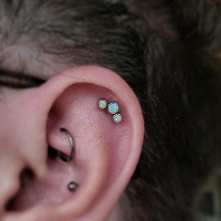 Rook, Flat and Conch Piercings by Ms. Kaitlin_